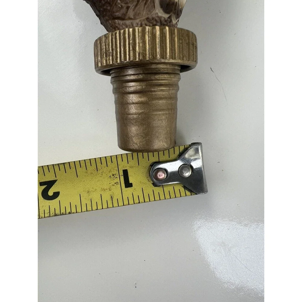 Vintage Ram Head Bottle Stopper Cork Wine Liquor Plastic Faux Wood Cork Gift
